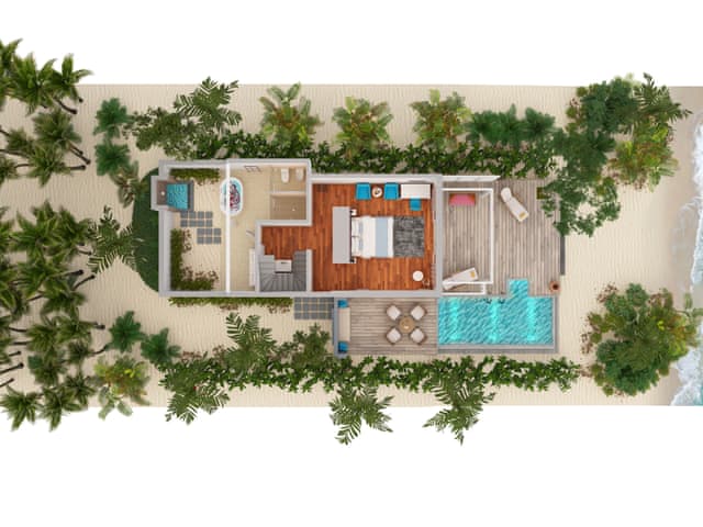 Two Bedroom Duplex Beach Villa with Private Pool