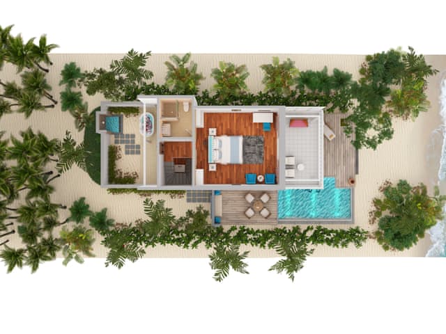 Two Bedroom Duplex Beach Villa with Private Pool