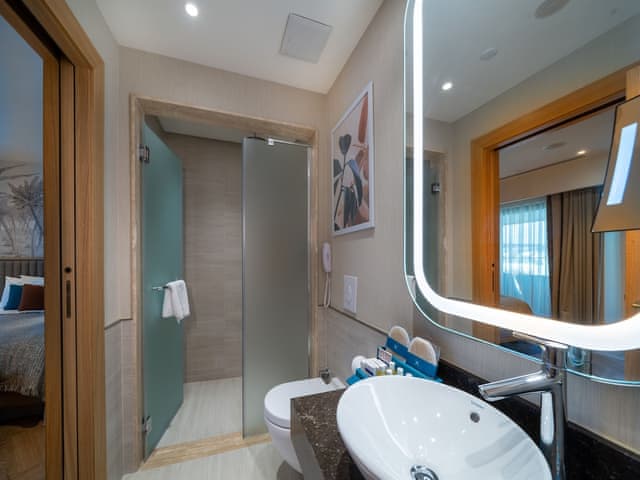 Family Room Pool Access via Stairs