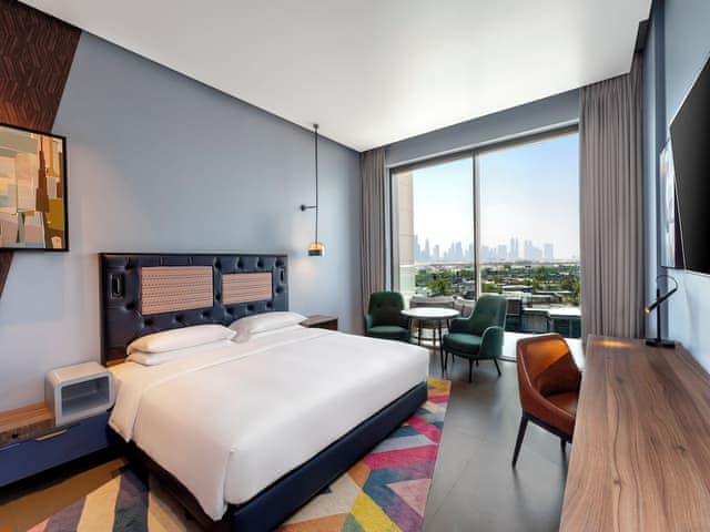 King Room with Balcony and Skyline View with 20% off Food & Soft Beverage