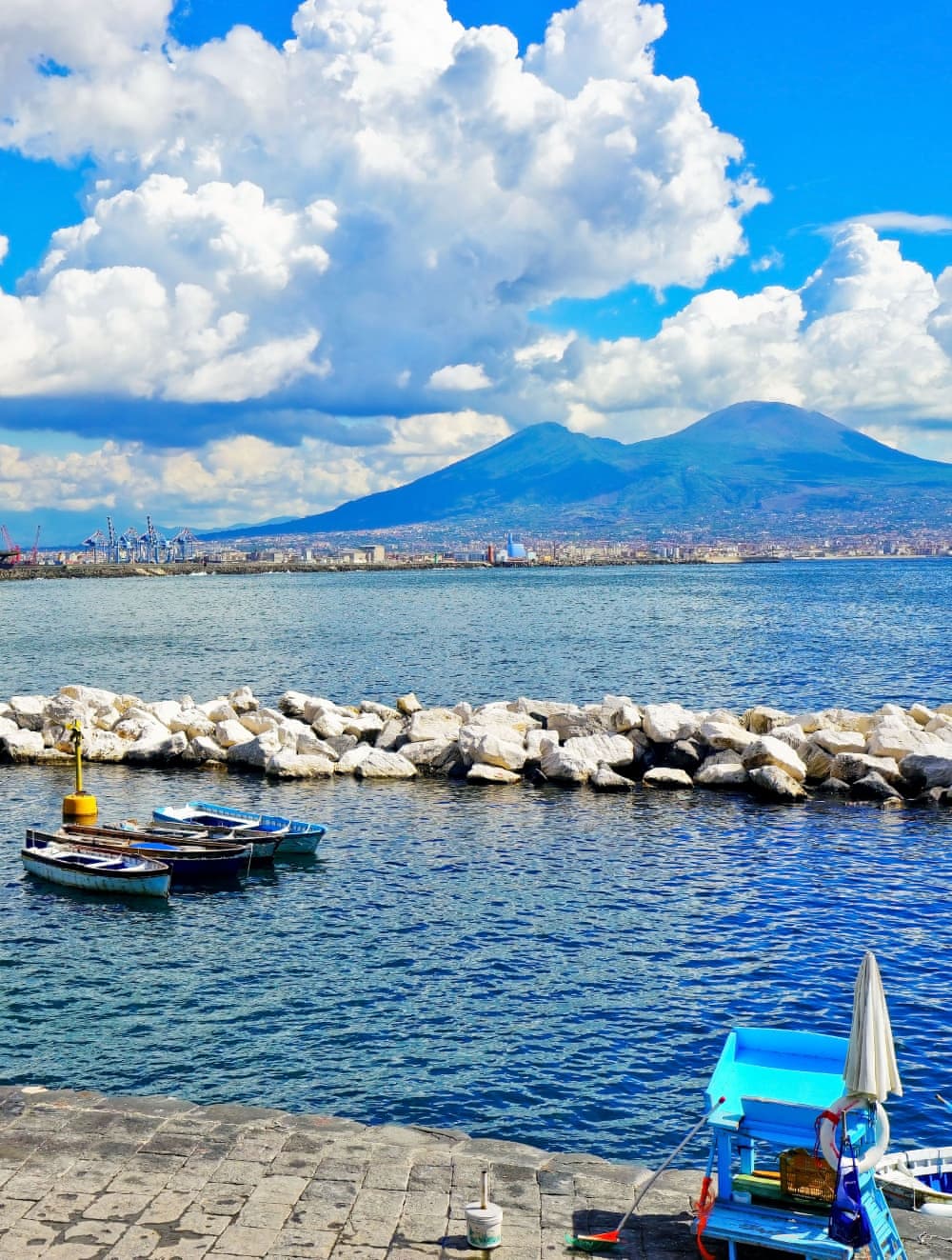 Naples, the cobbled time capsule with Mount Vesuvius in the background