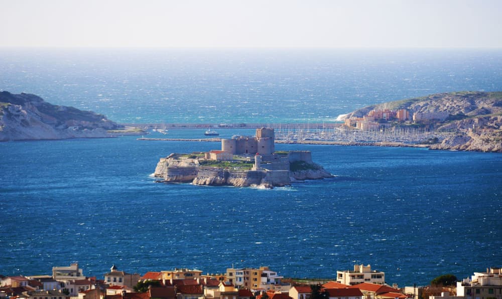 Aerial view of the Island of If and its castle