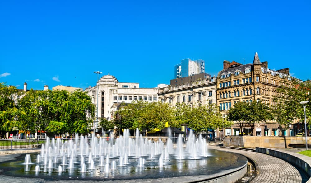 Fountains at Piccadilly Gardens