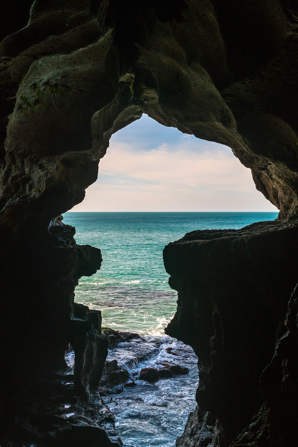 Africa shaped rock form in the Caves of Hercules