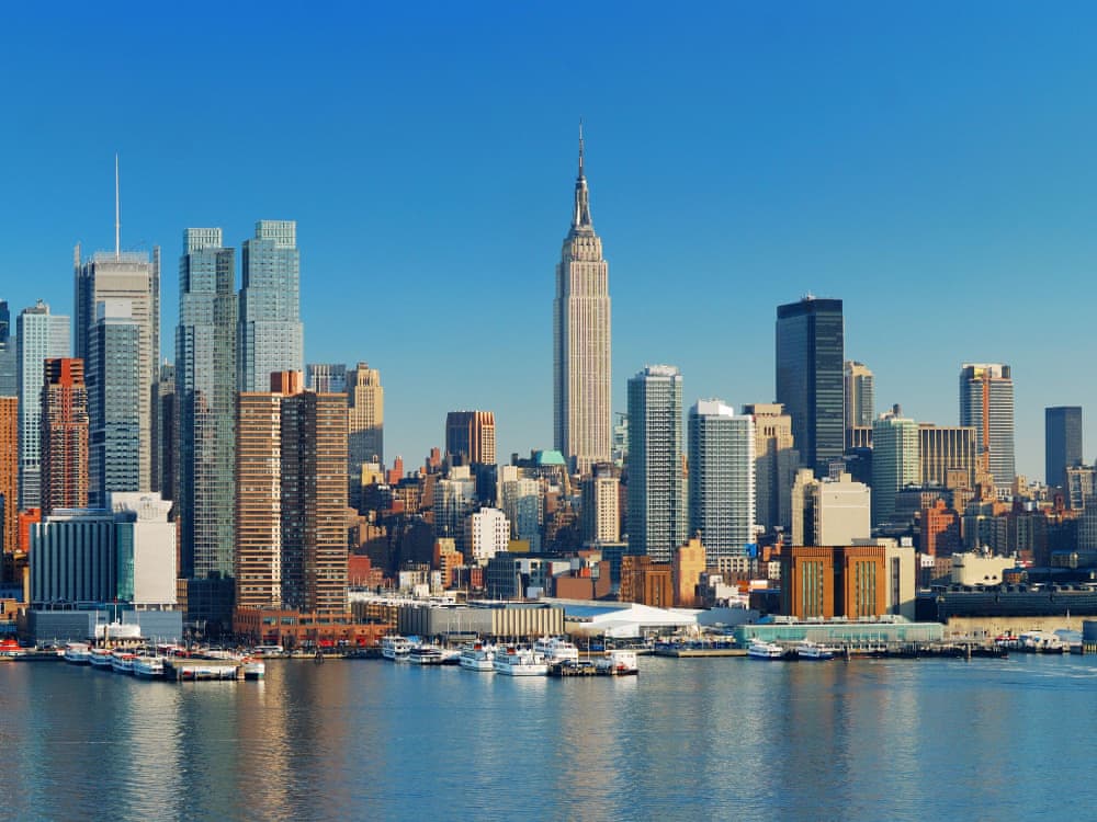 Manhattan skyline with Empire State Building, New York City across Hudson River