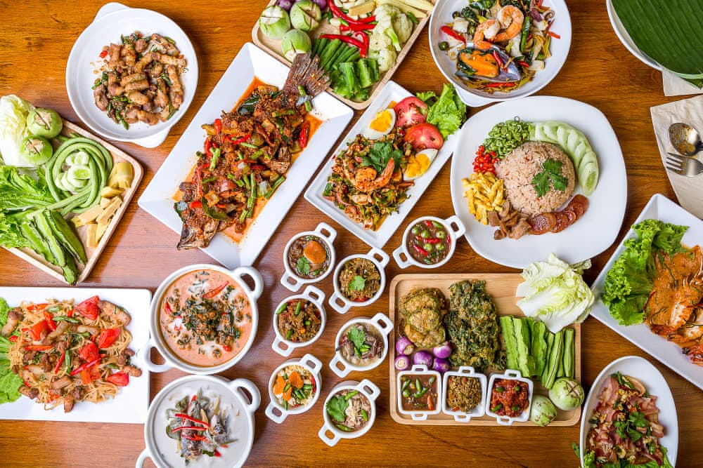 Various local traditional Thai dishes