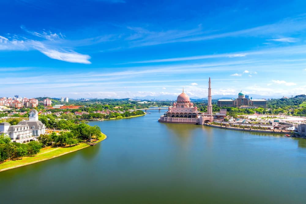 Beautiful scenery of Putrajaya, Putra Mosque and Perdana Putra